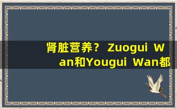 肾脏营养？ Zuogui  Wan和Yougui  Wan都是滋养肾脏精华的药物。我们应该如何选择？